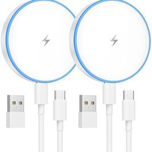 MagSafe Charger 2 Pack 15W Magnetic Wireless Charger Fast Charging Pad Dual Port
